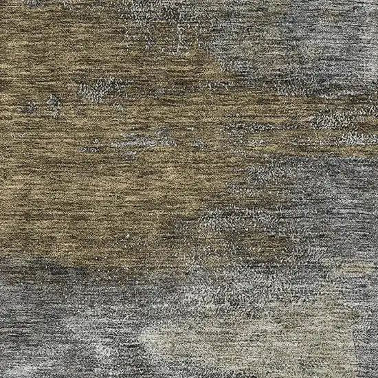 Gray Silver And Beige Abstract Washable Area Rug With UV Protection Photo 2