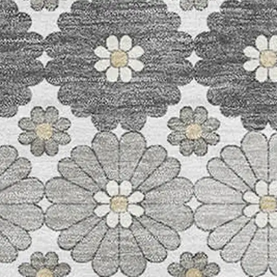 Gray Silver And Beige Geometric Washable Area Rug With UV Protection Photo 2