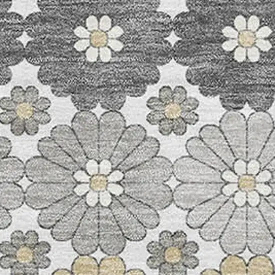 Gray Silver And Beige Geometric Washable Area Rug With UV Protection Photo 2