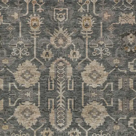 Gray Silver And Beige Oriental Washable Indoor Outdoor Area Rug Photo 4