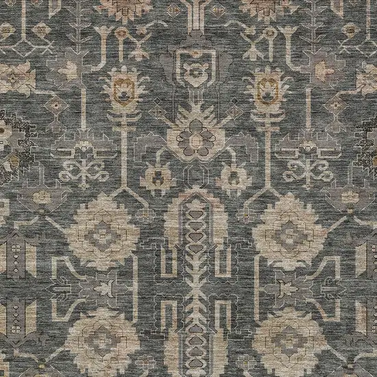 Gray Silver And Beige Oriental Washable Indoor Outdoor Area Rug Photo 4