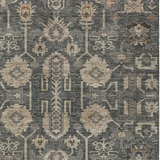 Gray Silver And Beige Oriental Washable Indoor Outdoor Area Rug Photo 4