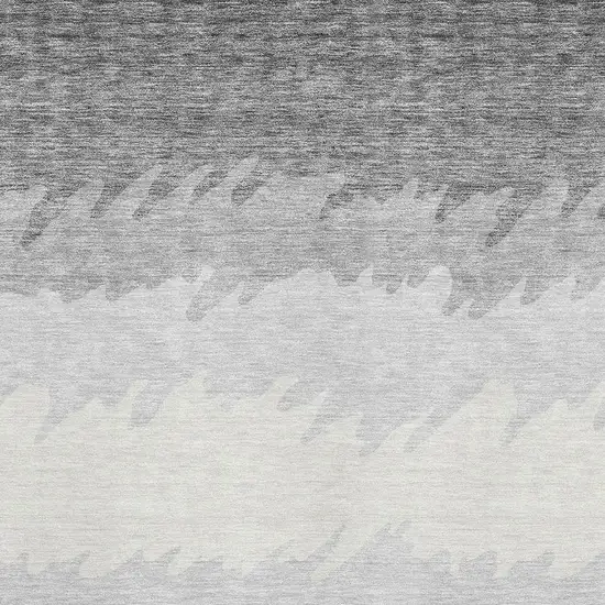 Gray Silver And Beige Striped Washable Area Rug With UV Protection Photo 3