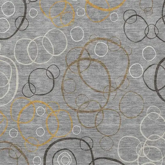 Gray Silver And Black Geometric Washable Indoor Outdoor Area Rug Photo 2