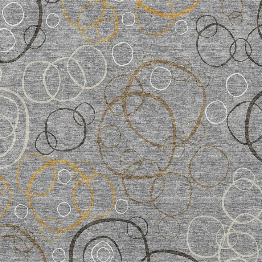 Gray Silver And Black Geometric Washable Indoor Outdoor Area Rug Photo 2