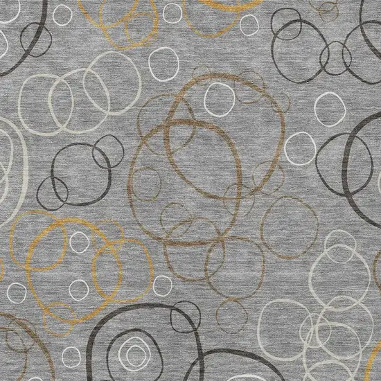 Gray Silver And Black Geometric Washable Indoor Outdoor Area Rug Photo 2