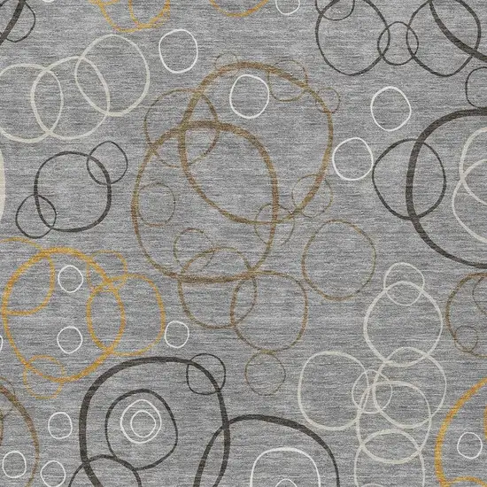 Gray Silver And Black Geometric Washable Indoor Outdoor Area Rug Photo 2