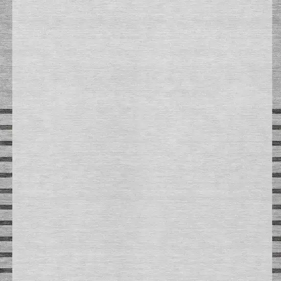 Gray Silver And Black Striped Washable Indoor Outdoor Area Rug Photo 5