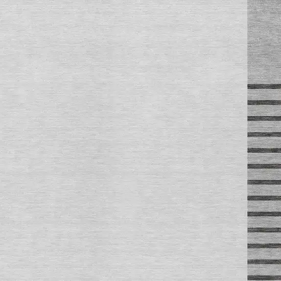 Gray Silver And Black Striped Washable Indoor Outdoor Area Rug Photo 5