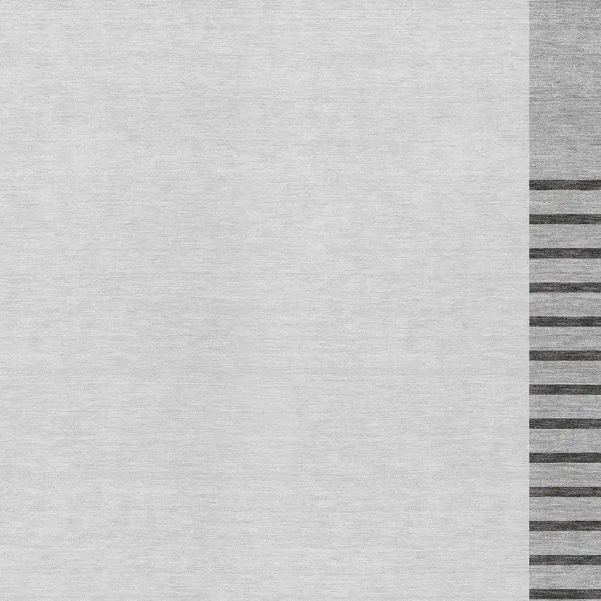 Gray Silver And Black Striped Washable Indoor Outdoor Area Rug Photo 5