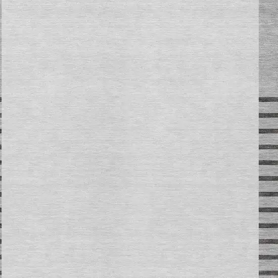 Gray Silver And Black Striped Washable Indoor Outdoor Area Rug Photo 5