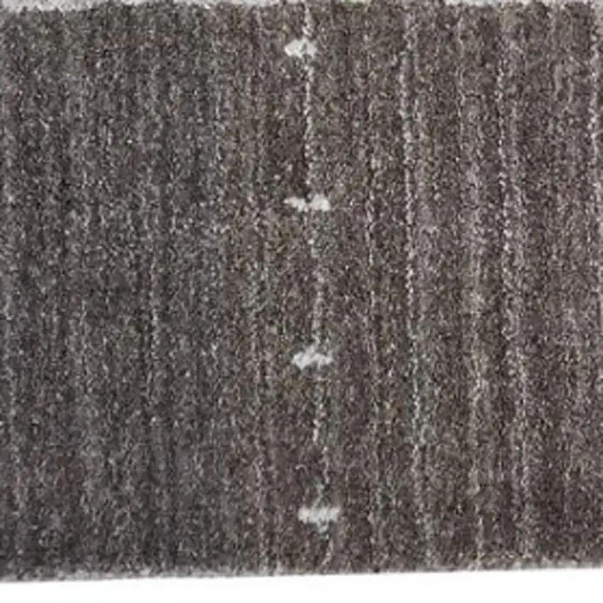 Gray Silver And Black Wool Hand Knotted Stain Resistant Area Rug Photo 6