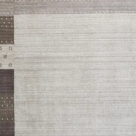 Gray Silver And Black Wool Hand Knotted Stain Resistant Area Rug Photo 4