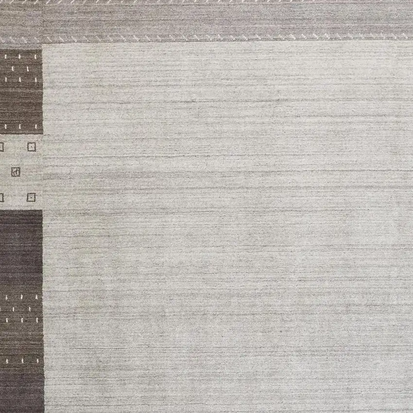 Gray Silver And Black Wool Hand Knotted Stain Resistant Area Rug Photo 4