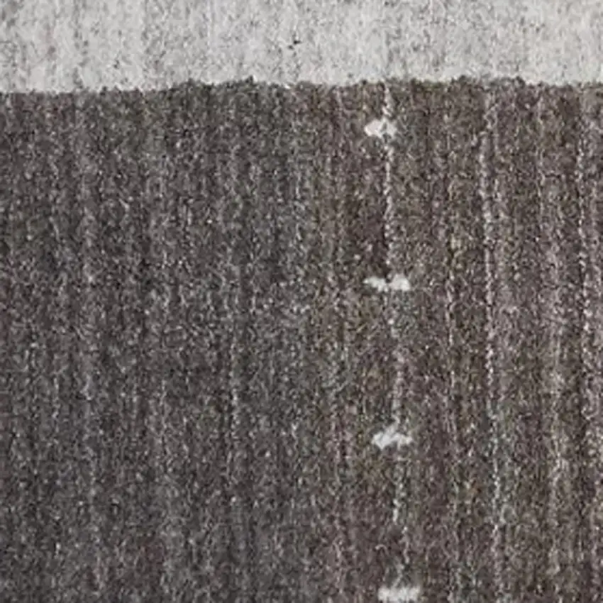 Gray Silver And Black Wool Hand Knotted Stain Resistant Area Rug Photo 6