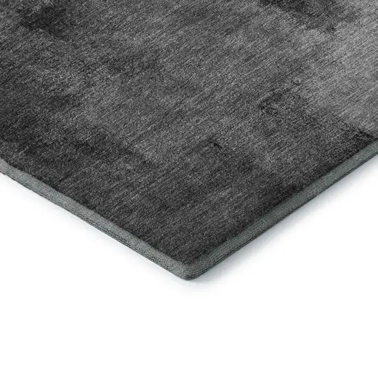 Gray Silver And Charcoal Abstract Washable Area Rug With UV Protection Photo 8