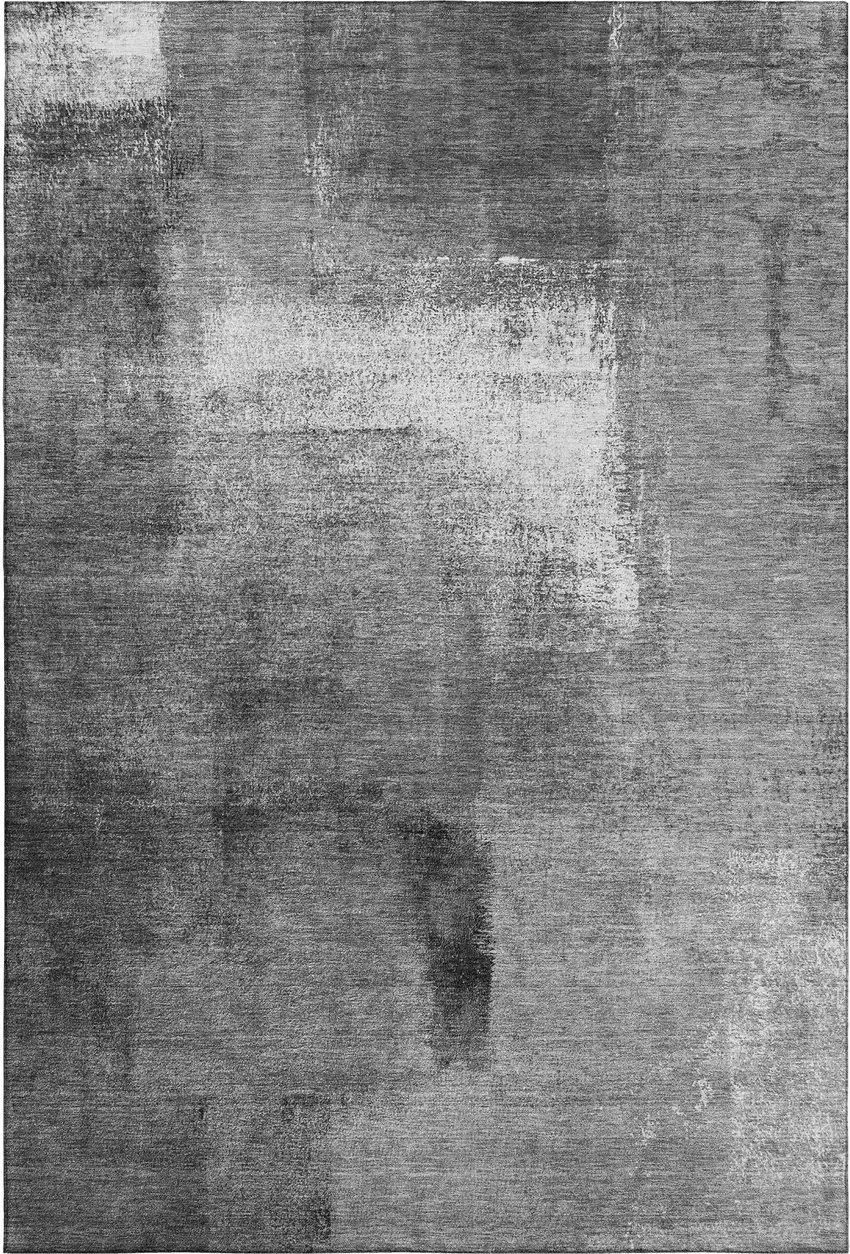 Gray Silver And Charcoal Abstract Washable Area Rug With UV Protection Photo 7
