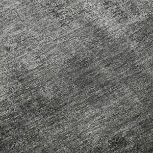 Photo of Gray Silver And Charcoal Abstract Washable Area Rug With UV Protection