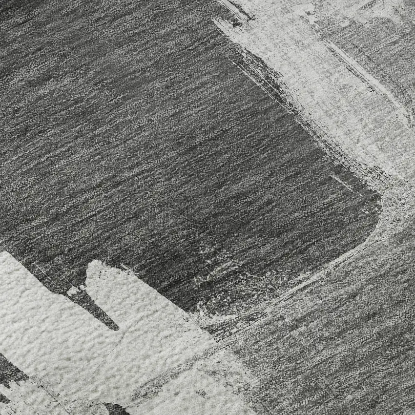 Gray Silver And Charcoal Abstract Washable Area Rug With UV Protection Photo 9