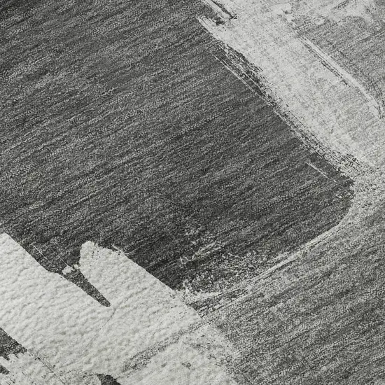 Gray Silver And Charcoal Abstract Washable Area Rug With UV Protection Photo 9