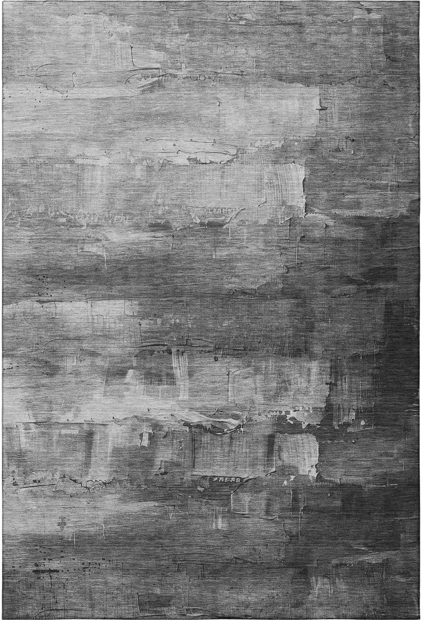 Gray Silver And Charcoal Abstract Washable Area Rug With UV Protection Photo 3