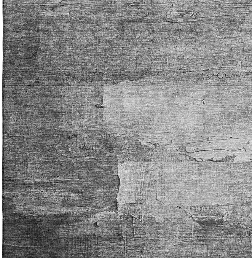 Gray Silver And Charcoal Abstract Washable Area Rug With UV Protection Photo 3