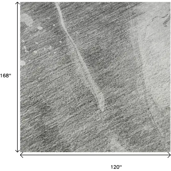 Gray Silver And Charcoal Abstract Washable Area Rug With UV Protection Photo 8