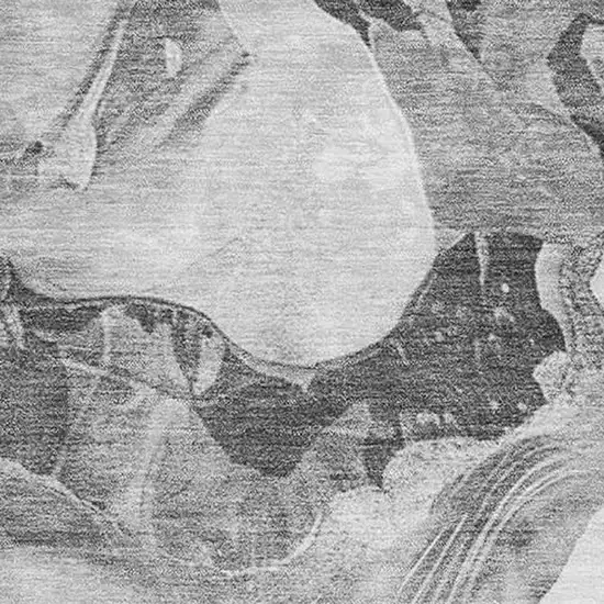 Gray Silver And Charcoal Abstract Washable Area Rug With UV Protection Photo 2