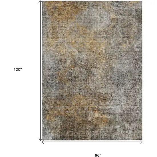 Gray Silver And Charcoal Abstract Washable Indoor Outdoor Area Rug Photo 3