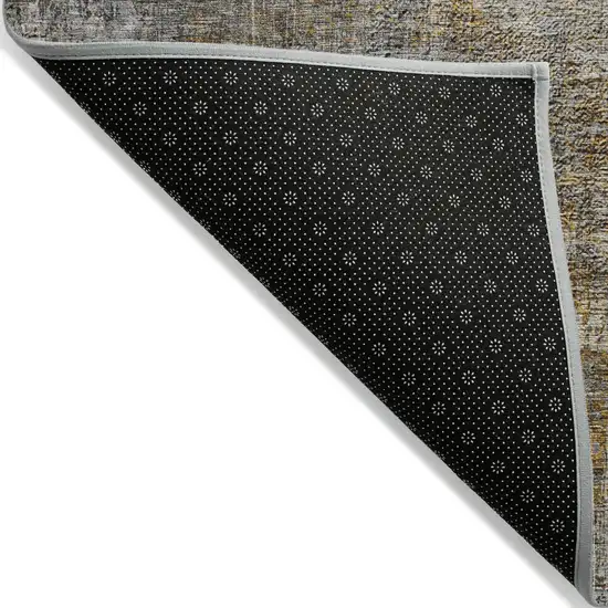 Gray Silver And Charcoal Abstract Washable Indoor Outdoor Area Rug Photo 4