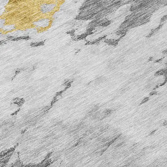 Gray Silver And Charcoal Abstract Washable Indoor Outdoor Area Rug Photo 6