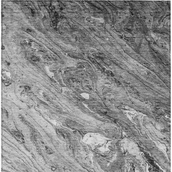 Gray Silver And Charcoal Abstract Washable Indoor Outdoor Area Rug Photo 4