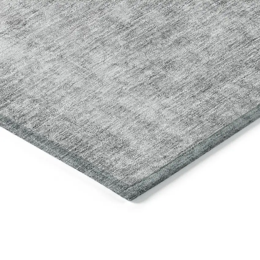 Gray Silver And Charcoal Abstract Washable Indoor Outdoor Area Rug Photo 4