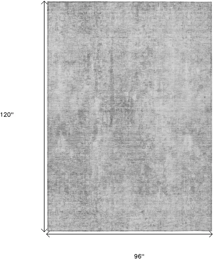 Gray Silver And Charcoal Abstract Washable Indoor Outdoor Area Rug Photo 3