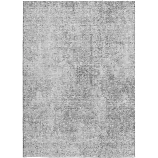 Gray Silver And Charcoal Abstract Washable Indoor Outdoor Area Rug Photo 6