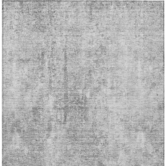 Gray Silver And Charcoal Abstract Washable Indoor Outdoor Area Rug Photo 5