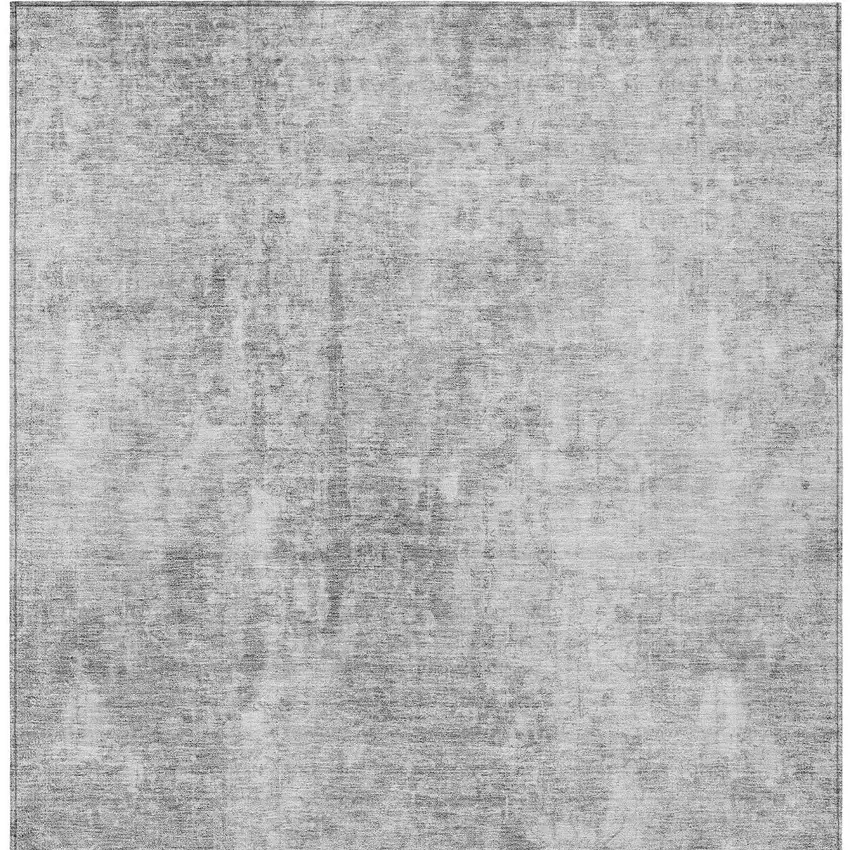Gray Silver And Charcoal Abstract Washable Indoor Outdoor Area Rug Photo 5