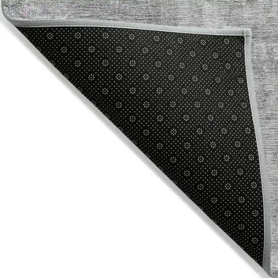 Gray Silver And Charcoal Abstract Washable Indoor Outdoor Area Rug Photo 4