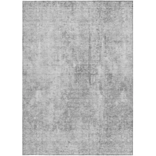 Gray Silver And Charcoal Abstract Washable Indoor Outdoor Area Rug Photo 7