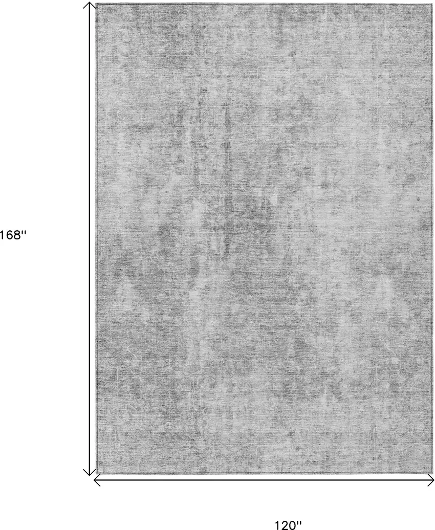 Gray Silver And Charcoal Abstract Washable Indoor Outdoor Area Rug Photo 3