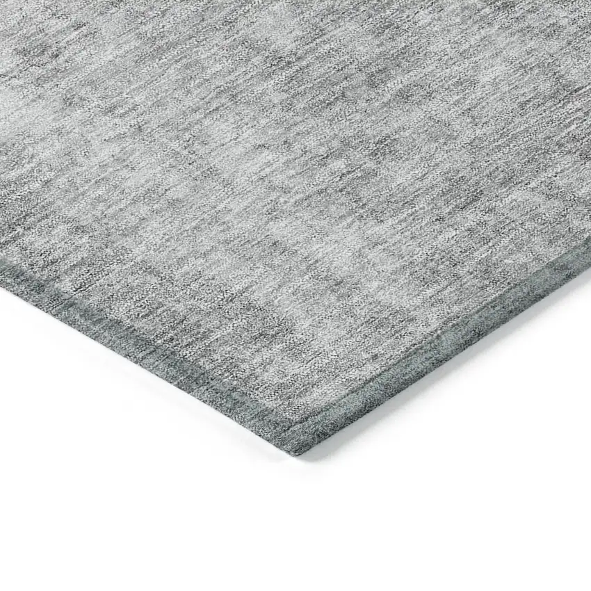 Gray Silver And Charcoal Abstract Washable Indoor Outdoor Area Rug Photo 5