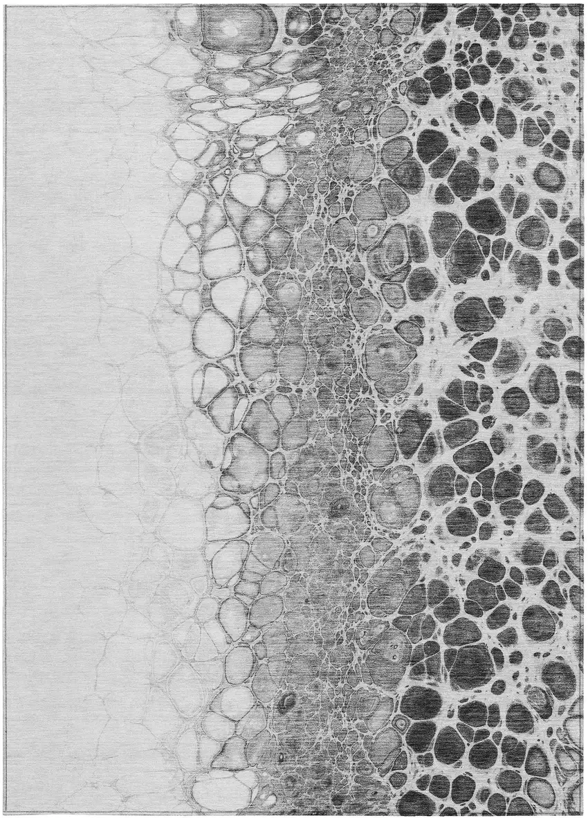 Gray Silver And Charcoal Abstract Washable Indoor Outdoor Area Rug Photo 5