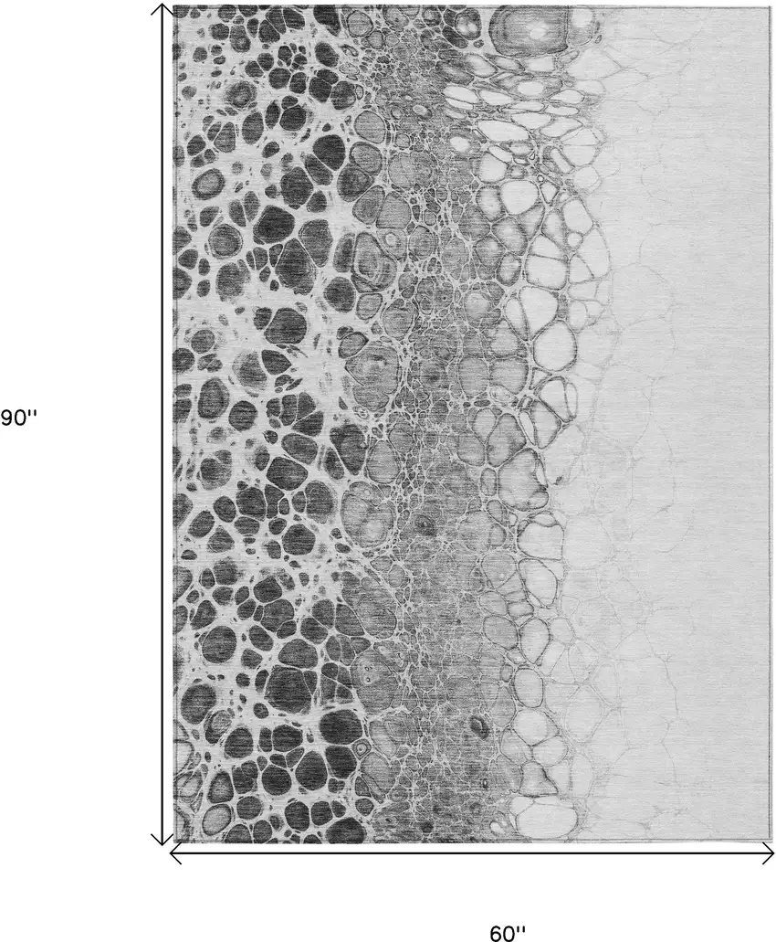 Gray Silver And Charcoal Abstract Washable Indoor Outdoor Area Rug Photo 3