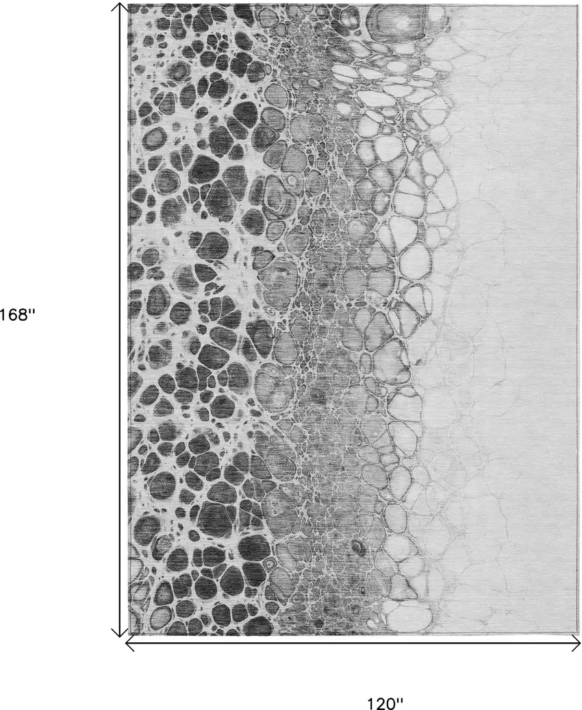 Gray Silver And Charcoal Abstract Washable Indoor Outdoor Area Rug Photo 3