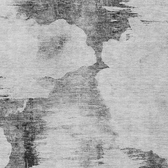 Gray Silver And Charcoal Abstract Washable Indoor Outdoor Area Rug Photo 4