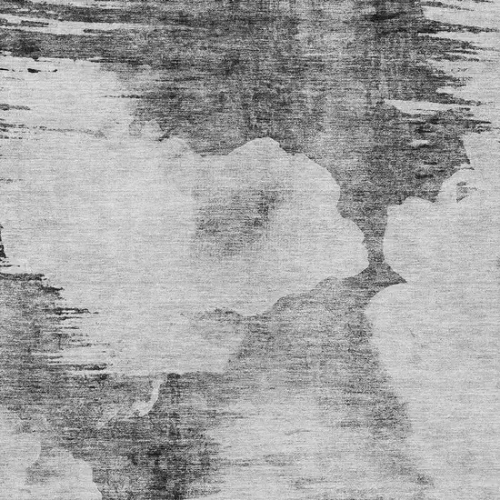 Gray Silver And Charcoal Abstract Washable Indoor Outdoor Area Rug Photo 4