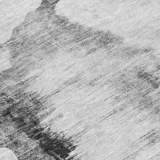 Gray Silver And Charcoal Abstract Washable Indoor Outdoor Area Rug Photo 8