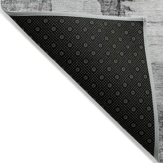 Gray Silver And Charcoal Abstract Washable Indoor Outdoor Area Rug Photo 2