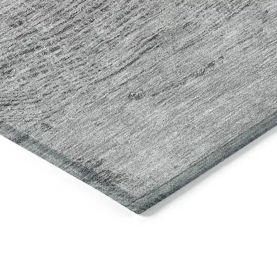 Gray Silver And Charcoal Abstract Washable Indoor Outdoor Area Rug Photo 3