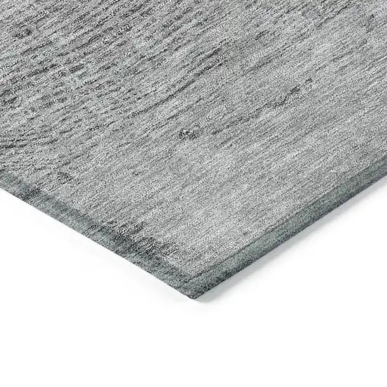 Gray Silver And Charcoal Abstract Washable Indoor Outdoor Area Rug Photo 3